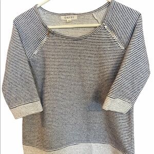 Onyx Navy Striped Top Crop